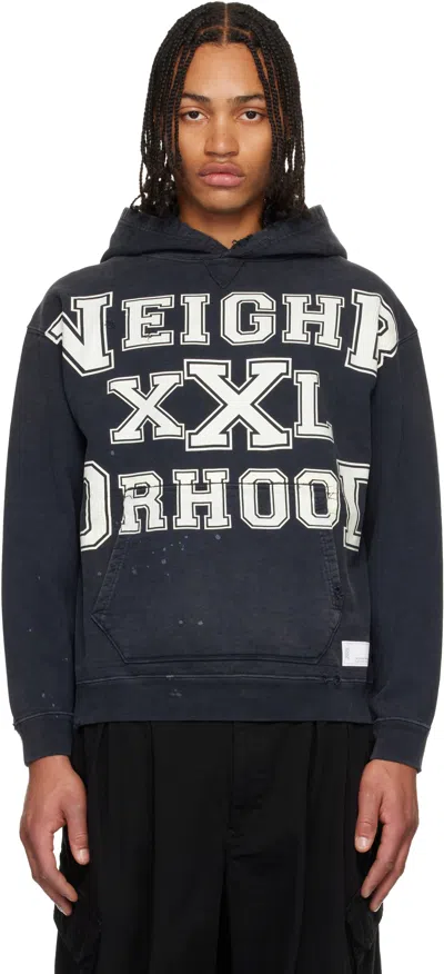 Neighborhood Black Sweat Hoodie In Blue