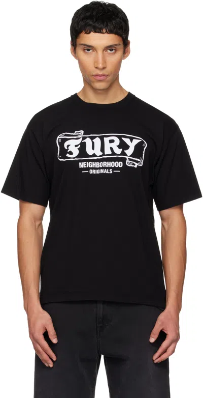 Neighborhood Printed Cotton-jersey T-shirt In Black