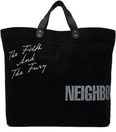 Neighborhood Black Washed Canvas Tote