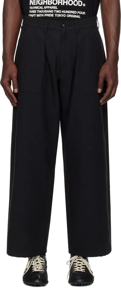 Neighborhood Black Wide Baker Trousers