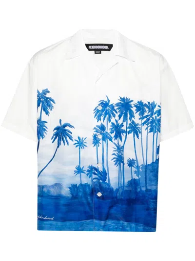 Neighborhood Palm Tree-print Shirt In White