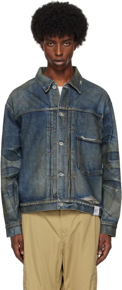 Neighborhood Savage Denim Type-1 Jacket In Blue