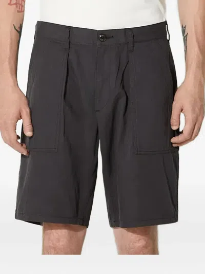 Neighborhood Button Cotton Shorts In Black