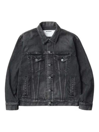Neighborhood Buttoned Denim Jacket In Blue