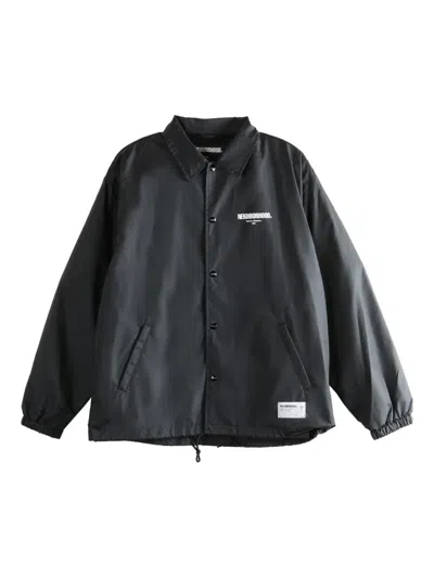 Neighborhood Buttoned Logo Jacket In Black