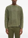 Neighborhood Cable-knit Diamond-pattern Jumper In Green