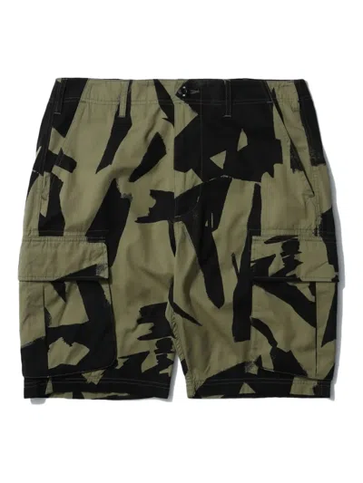 Neighborhood Camo-print Cargo Shorts In Black
