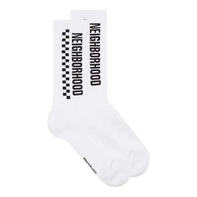Neighborhood Checker Socks In White