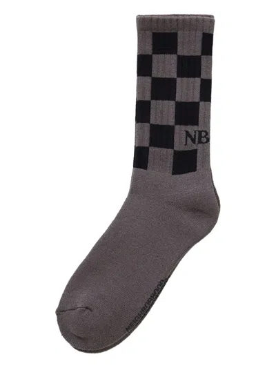 Neighborhood Checkerboard Pattern Socks In Multi