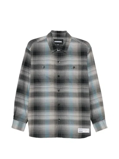 Neighborhood Check-pattern Long-sleeve Shirt In Gray