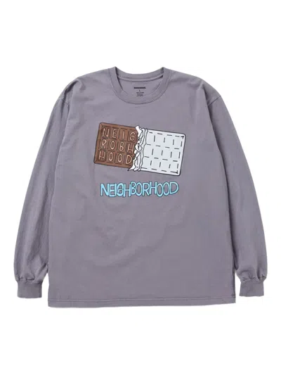 Neighborhood Chocolate-bar Print Long-sleeve T-shirt In Gold