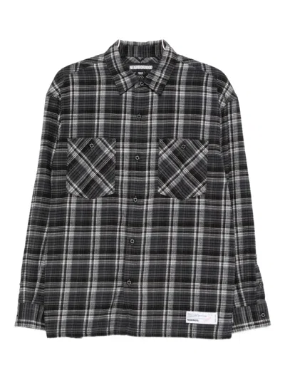Neighborhood Clan Tartan-check Shirt In Black