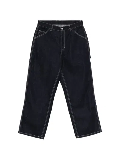 Neighborhood Contrast-stitch Jeans In Blue