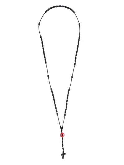 Neighborhood Cord Cross Necklace In 黑色