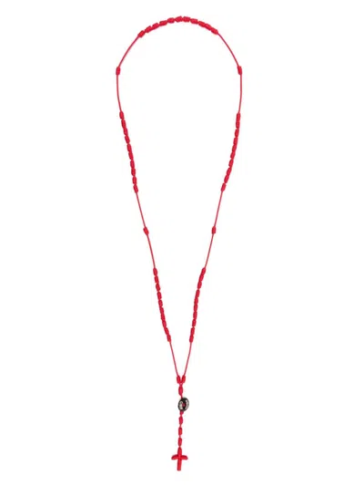 Neighborhood Cord Cross Necklace In 红色
