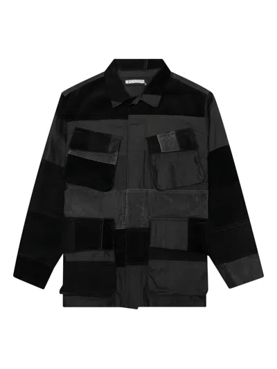 Neighborhood Corduroy Patchwork Jacket In Black