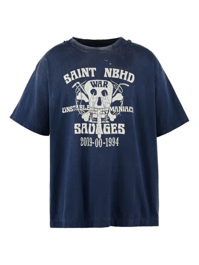 Neighborhood Cotton T-shirt In Blue