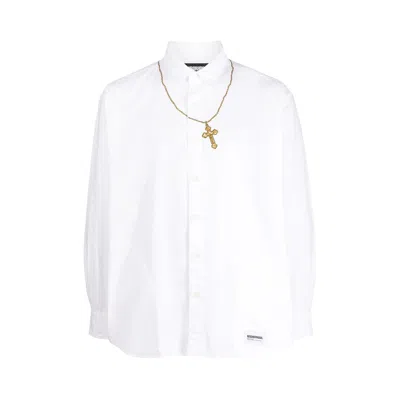 Pre-owned Neighborhood Cross Embroidery Long-sleeve Shirt 'white'