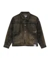 Neighborhood Distressed Denim Jacket In Green