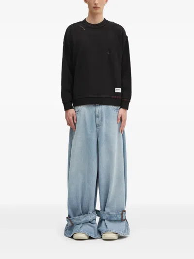 Neighborhood Distressed-detail Crew-neck Jumper In Blue