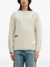Neighborhood Savage Distressed Cotton Sweater In Neutral