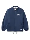 Neighborhood Drawstring Logo-patch Coach Jacket In Gold