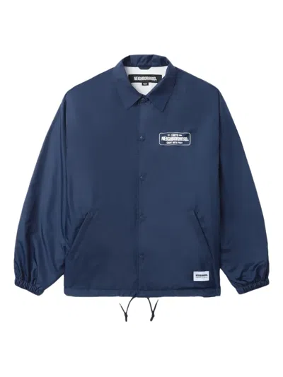 Neighborhood Drawstring Logo-patch Coach Jacket In Gold