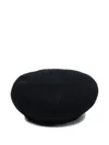 Neighborhood Embroidered Cotton-blend Beret In Black