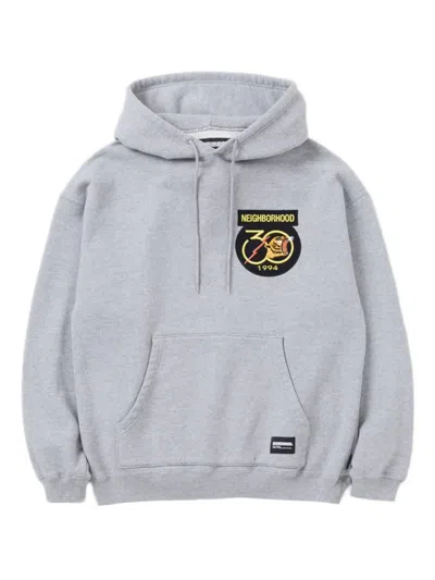 Neighborhood Embroidered-logo Hoodie In Gray