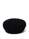 Neighborhood Embroidered Wool Beret In Black