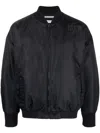 Neighborhood Embroidered Zip-up Bomber Jacket In 黑色