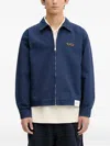 Neighborhood Embroidered Zip-up Jacket In Blue