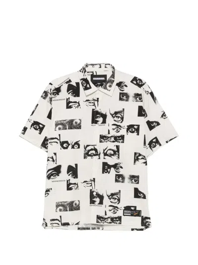 Neighborhood Eye-print Short-sleeve Shirt In Black