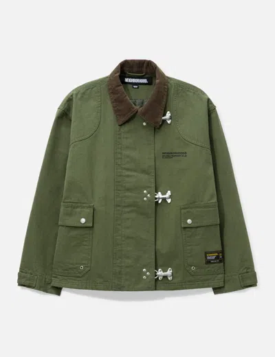 Neighborhood Corduroy-collar Jacket In Gray