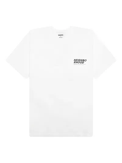 Neighborhood Glitch-print T-shirt In White