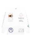 Neighborhood Graphic Long-sleeve Sweatshirt In White