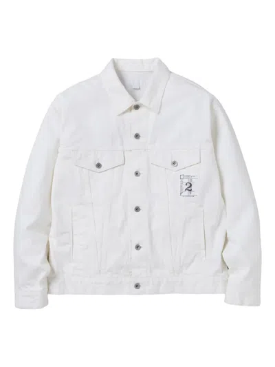 Neighborhood Graphic-patch Denim Jacket In White