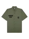 Neighborhood Graphic-print Chest-pocket Shirt In Green