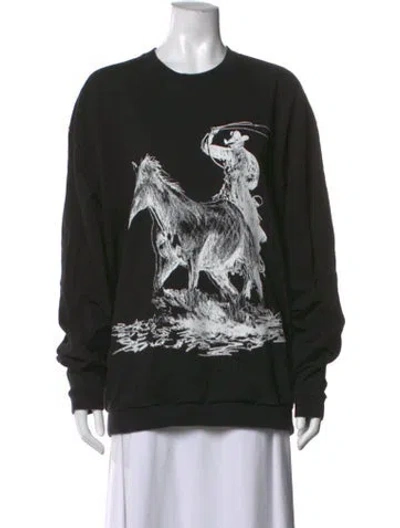 Pre-owned Neighborhood Graphic Print Crew Neck Sweatshirt In Black