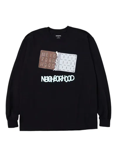 Neighborhood Graphic-print Long-sleeve T-shirt In Black