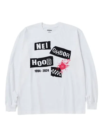 Neighborhood Graphic-print Long-sleeve T-shirt In White