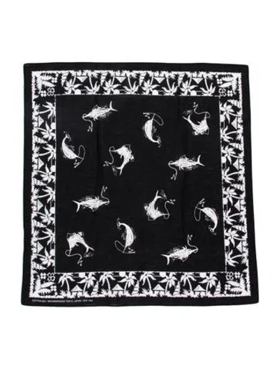 Pre-owned Neighborhood Graphic Print Scarf W/ Tags In Black