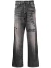 Neighborhood Graphic-print Straight-leg Jeans