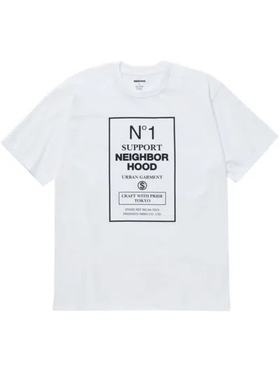 Neighborhood Graphic Print T-shirt In White