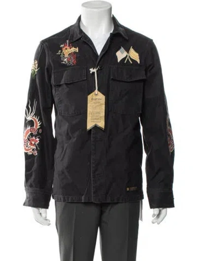 Pre-owned Neighborhood Graphic Print Utility Jacket In Gray