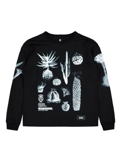 Neighborhood Graphic-printed Long-sleeved Sweatshirt In Black