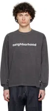 Neighborhood Gray Nh. Ls-3 T-shirt In Black