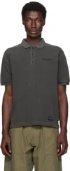 Neighborhood Gray Pigment Dyed S/s Polo In Gray
