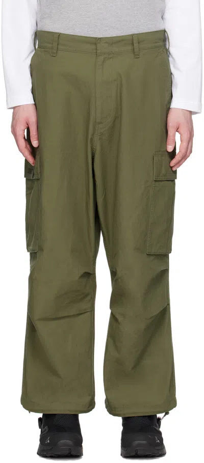 Neighborhood Green Wide Cargo Pants In Olive Drab