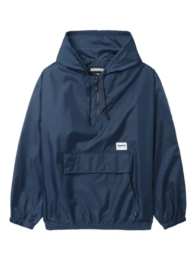 Neighborhood Half-zip Hooded Jacket In Blue